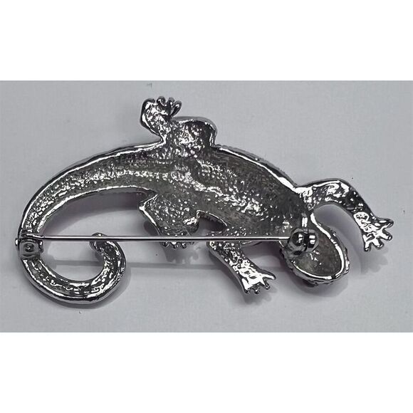 Pink Rhinestone Lizard Brooch with Secure Pin Clasp Fashion Jewelry - Picture 5 of 6